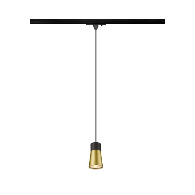 SLV 1008259 PURI 2.0 Cone 1~ Pendelleuchte GU10 Pendellänge 200 cm 1x max. 6 W schwarz / gold
