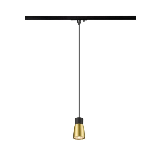 SLV 1008263 PURI 2.0 Dome 1~ Pendelleuchte GU10 Pendellänge 200 cm 1x max. 6 W schwarz / gold