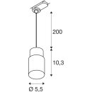SLV 1008275 PURI 2.0 Tube 3~ Pendelleuchte GU10 Pendellänge 200 cm 1x max. 6 W schwarz