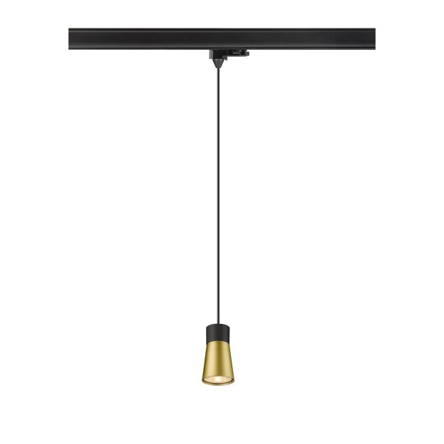 SLV 1008279 PURI 2.0 Cone 3~ Pendelleuchte GU10 Pendellänge 200 cm 1x max. 6 W schwarz / gold