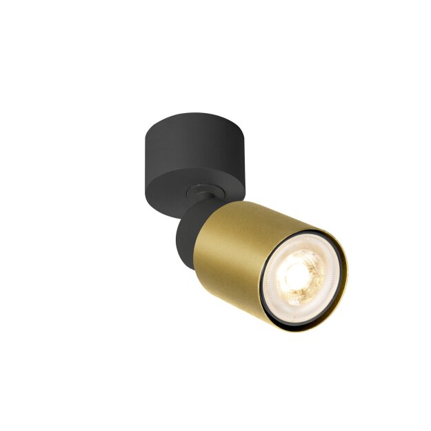 SLV 1008285 PURI 2.0 Tube Wand- und Deckenaufbauleuchte 1x max. 6 W GU10 schwarz / gold