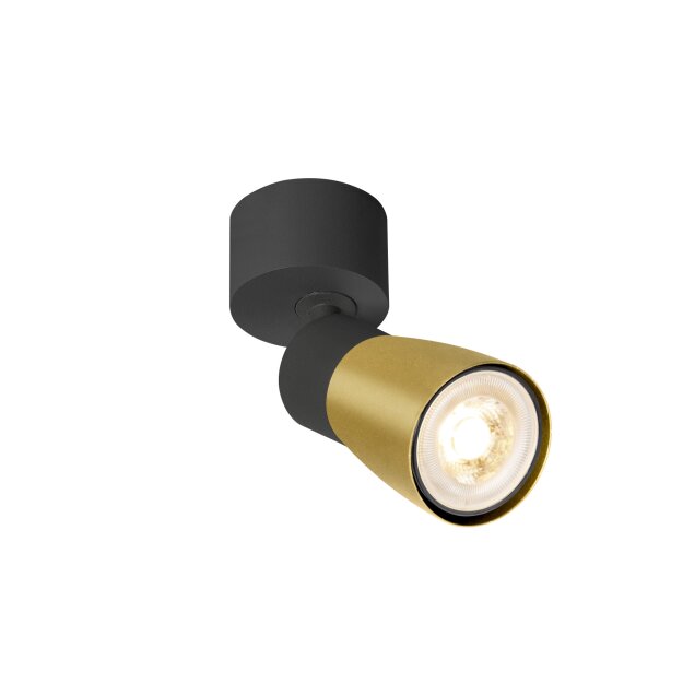 SLV 1008293 PURI 2.0 Dome Wand- und Deckenaufbauleuchte 1x max. 6 W GU10 schwarz / gold
