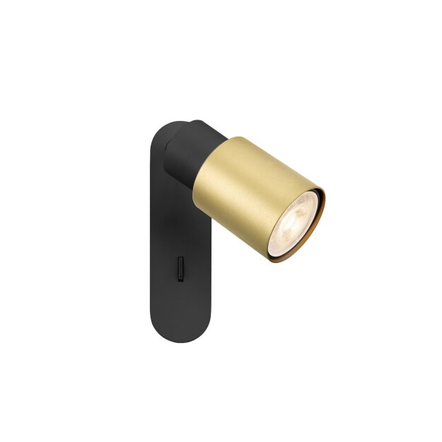 SLV 1008297 PURI 2.0 Tube Wand- und Deckenaufbauleuchte Schalter rechteckig 1x max. 6 W GU10 schwarz / gold