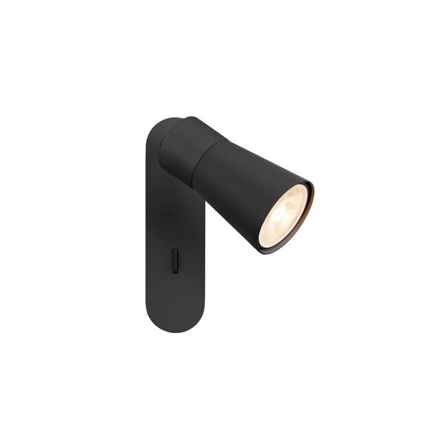 SLV 1008300 PURI 2.0 Cone Wand- und Deckenaufbauleuchte Schalter rechteckig 1x max. 6 W GU10 schwarz