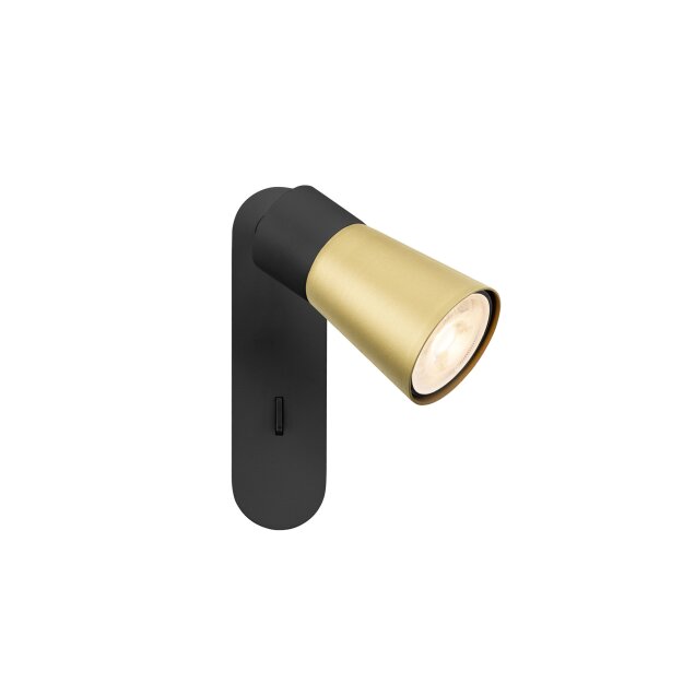 SLV 1008301 PURI 2.0 Cone Wand- und Deckenaufbauleuchte Schalter rechteckig 1x max. 6 W GU10 schwarz / gold