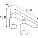 SLV 1008308 PURI 2.0 Tube Wand- und Deckenaufbauleuchte asymmetrisch 2 x max. 6 W GU10 schwarz