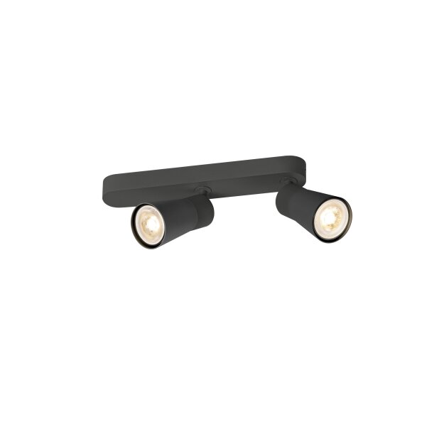 SLV 1008312 PURI 2.0 Cone Wand- und Deckenaufbauleuchte asymmetrisch 2 x max. 6 W GU10 schwarz