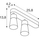 SLV 1008313 PURI 2.0 Cone Wand- und Deckenaufbauleuchte asymmetrisch 2 x max. 6 W GU10 schwarz / gold