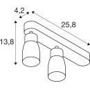 SLV 1008316 PURI 2.0 Dome Wand- und Deckenaufbauleuchte asymmetrisch 2 x max. 6 W GU10 schwarz