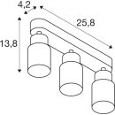 SLV 1008323 PURI 2.0 Tube Wand- und Deckenaufbauleuchte long 3 x max. 6 W GU10 grau