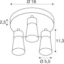 SLV 1008338 PURI 2.0 Cone Wand- und Deckenaufbauleuchte rund 3 x max. 6 W GU10 weiß