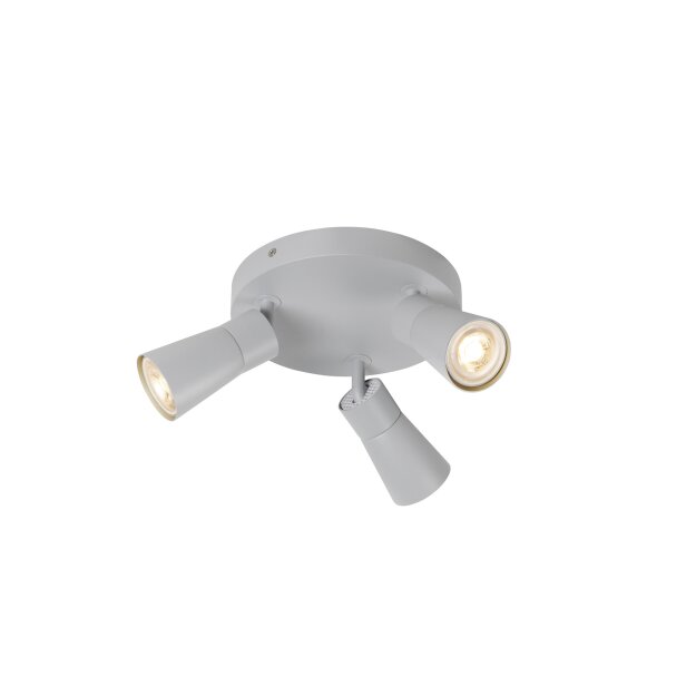 SLV 1008339 PURI 2.0 Cone Wand- und Deckenaufbauleuchte rund 3 x max. 6 W GU10 grau
