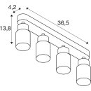 SLV 1008344 PURI 2.0 Tube Wand- und Deckenaufbauleuchte long 4 x max. 6 W GU10 schwarz