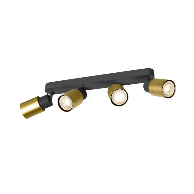 SLV 1008345 PURI 2.0 Tube Wand- und Deckenaufbauleuchte long 4 x max. 6 W GU10 schwarz / gold