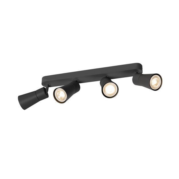SLV 1008348 PURI 2.0 Cone Wand- und Deckenaufbauleuchte long 4 x max. 6 W GU10 schwarz