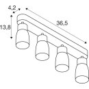 SLV 1008354 PURI 2.0 Dome Wand- und Deckenaufbauleuchte long 4 x max. 6 W GU10 weiß