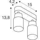 SLV 1008362 PURI 2.0 Tube Wand- und Deckenaufbauleuchte long 2 x max. 6 W GU10 schwarz / gold