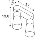SLV 1008365 PURI 2.0 Cone Wand- und Deckenaufbauleuchte long 2 x max. 6 W GU10 schwarz