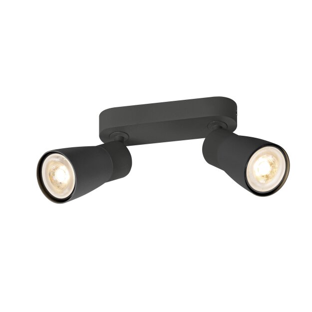 SLV 1008369 PURI 2.0 Dome Wand- und Deckenaufbauleuchte long 2 x max. 6 W GU10 schwarz
