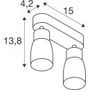 SLV 1008369 PURI 2.0 Dome Wand- und Deckenaufbauleuchte long 2 x max. 6 W GU10 schwarz