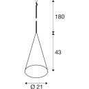 SLV 1008502 MAGICO 20 Pendelleuchte E27 Pendellänge 180 cm 1x max. 10 W matt schwarz / gold