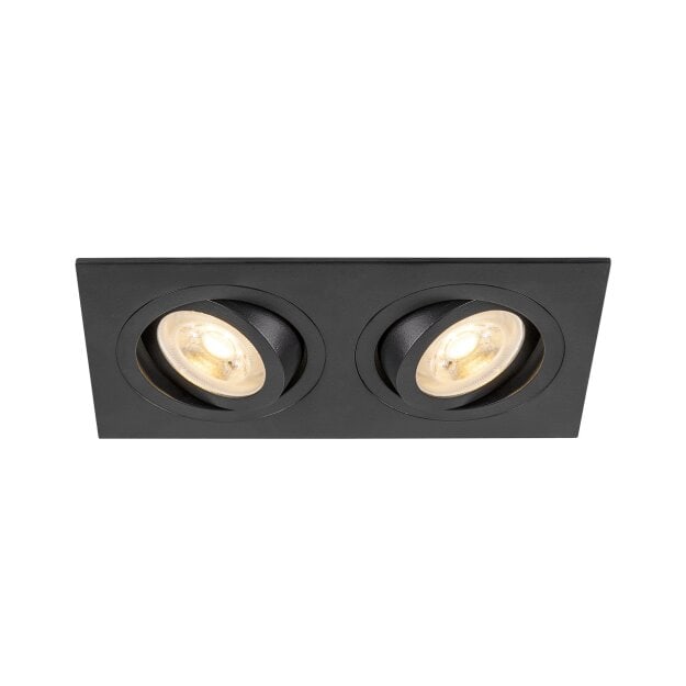 SLV 1008510 NEW TRIA® 155 Deckeneinbauleuchte quadratisch 2 x GU10 zweiflammig schwarz