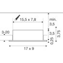 SLV 1008510 NEW TRIA® 155 Deckeneinbauleuchte quadratisch 2 x GU10 zweiflammig schwarz