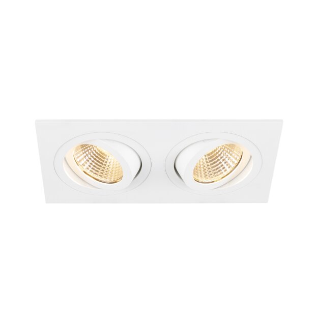 SLV 1008511 NEW TRIA® 155 Deckeneinbauleuchte quadratisch 2700 K zweiflammig PHASE 38° weiß