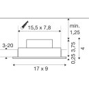 SLV 1008511 NEW TRIA® 155 Deckeneinbauleuchte quadratisch 2700 K zweiflammig PHASE 38° weiß