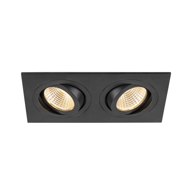 SLV 1008512 NEW TRIA® 155 Deckeneinbauleuchte quadratisch 2700 K zweiflammig PHASE 38° schwarz
