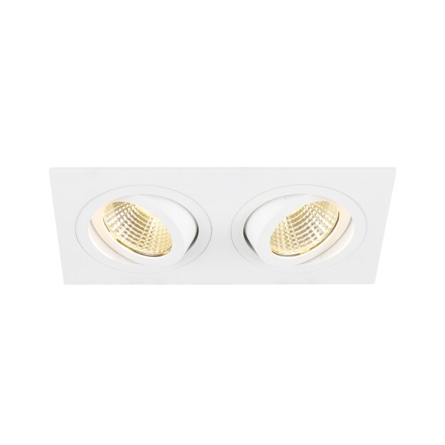 SLV 1008513 NEW TRIA® 155 Deckeneinbauleuchte quadratisch 3000 K zweiflammig PHASE 38° weiß