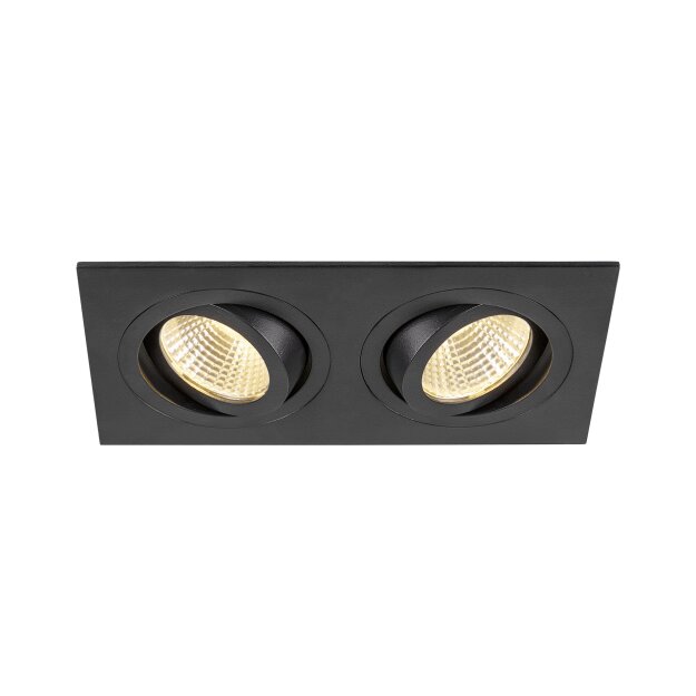 SLV 1008514 NEW TRIA® 155 Deckeneinbauleuchte quadratisch 3000 K zweiflammig PHASE 38° schwarz