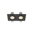 SLV 1008514 NEW TRIA® 155 Deckeneinbauleuchte quadratisch 3000 K zweiflammig PHASE 38° schwarz