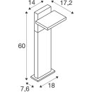 SLV 1008543 ABRIDOR POLE 60 Stehleuchte HYBRID 2200/2700 K IP65 anthrazit