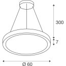 SLV 1008592 MEDO® RING 60 Pendelleuchte Pendellänge 300 cm 3000/4000 K 110° PHASE weiß