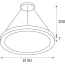 SLV 1008595 MEDO® RING 90 Pendelleuchte Pendellänge 300 cm 3000/4000 K 110° PHASE schwarz