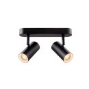 SLV 1008707 NOBLO® Wand- und Deckenaufbauleuchte double rund 2000-3000 K 15 W Dim-to-Warm PHASE 36° schwarz