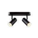 SLV 1008707 NOBLO® Wand- und Deckenaufbauleuchte double rund 2000-3000 K 15 W Dim-to-Warm PHASE 36° schwarz