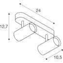 SLV 1008710 NOBLO® Wand- und Deckenaufbauleuchte double rund 3000 K 12 W PHASE 32° weiß