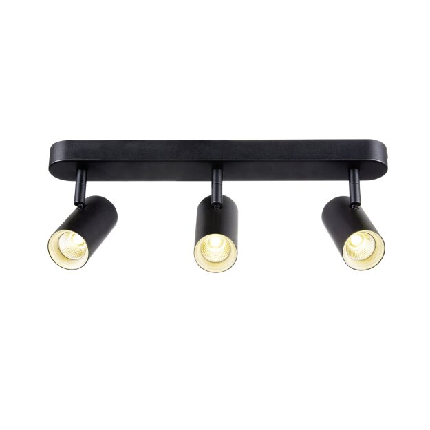 SLV 1008714 NOBLO® Wand- und Deckenaufbauleuchte triple rund 3000 K 19 W PHASE 32° schwarz