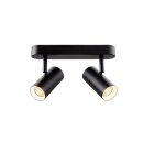 SLV 1008719 NOBLO® Wand- und Deckenaufbauleuchte double rund 2700 K 12 W PHASE 32° schwarz