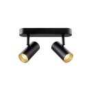 SLV 1008719 NOBLO® Wand- und Deckenaufbauleuchte double rund 2700 K 12 W PHASE 32° schwarz