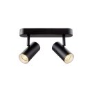 SLV 1008719 NOBLO® Wand- und Deckenaufbauleuchte double rund 2700 K 12 W PHASE 32° schwarz