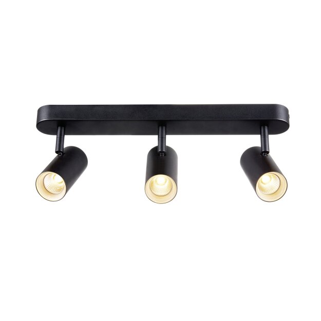 SLV 1008720 NOBLO® Wand- und Deckenaufbauleuchte triple rund 2700 K 19 W PHASE 32° schwarz