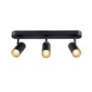 SLV 1008720 NOBLO® Wand- und Deckenaufbauleuchte triple rund 2700 K 19 W PHASE 32° schwarz