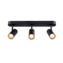 SLV 1008720 NOBLO® Wand- und Deckenaufbauleuchte triple rund 2700 K 19 W PHASE 32° schwarz