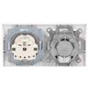 Busch-Jaeger Busch-balance SI Set: 1x Rutenbeck Anschlussdose flex 136104030 mit Zentralscheibe + 1x 20 EUC-914 SCHUKO® Steckdosen-Einsatz + 1x 1722-914 2-fach Rahmen Alpinweiß