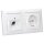 Busch-Jaeger Busch-balance SI Set: 1x Rutenbeck Anschlussdose flex 136104030 mit Zentralscheibe + 1x 20 EUC-914 SCHUKO® Steckdosen-Einsatz + 1x 1722-914 2-fach Rahmen Alpinweiß