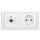 Busch-Jaeger Busch-balance SI Set: 1x Rutenbeck Anschlussdose flex 136104030 mit Zentralscheibe + 1x 20 EUC-914 SCHUKO® Steckdosen-Einsatz + 1x 1722-914 2-fach Rahmen Alpinweiß