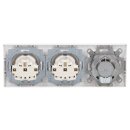 Busch-Jaeger Busch-balance SI Set: 1x Rutenbeck Anschlussdose flex 136104030 mit Zentralscheibe + 2x 20 EUC-914 SCHUKO® Steckdosen-Einsatz + 1x 1723-914 3-fach Rahmen Alpinweiß